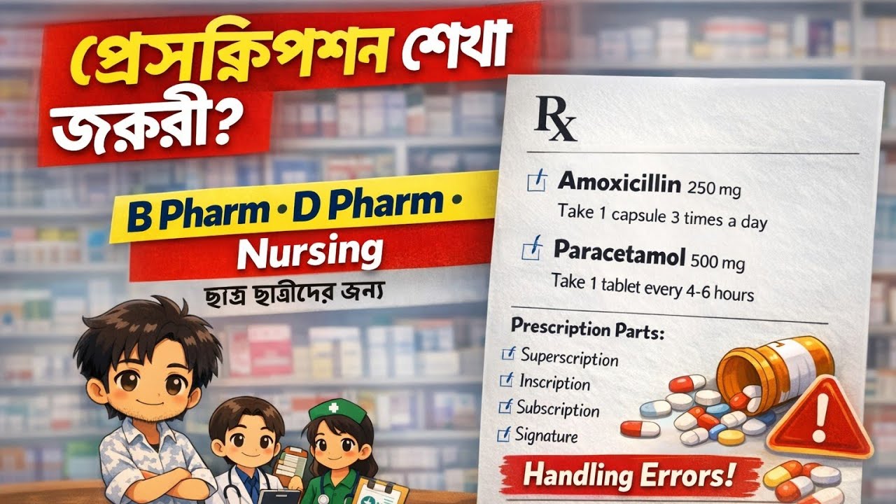 PRESCRIPTION - it's part & handling, Pharmacy, Nursing Easily explained in Bengali#pharmacy #bengali