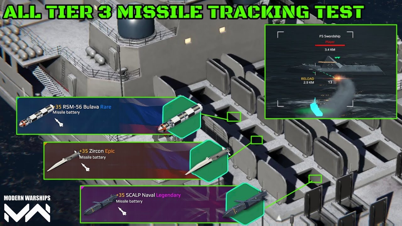 All Tier 3 Missiles Tracking Test | Missiles Comparison | Modern Warships