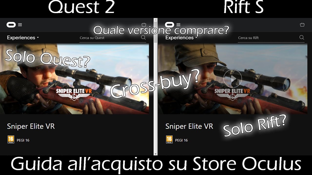 Giochi VR Meta cross buy guida all'acquisto