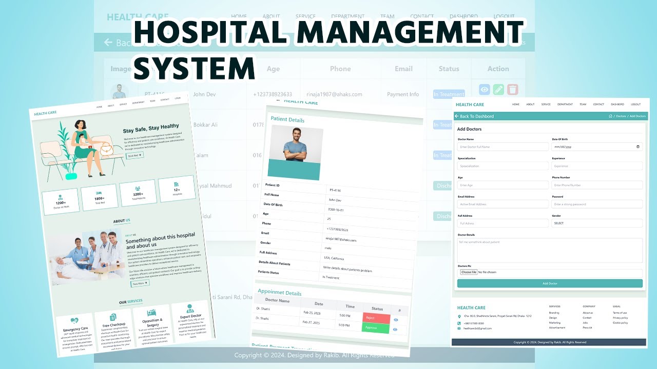 Hospital Management System | Django Web Application Demo | Admin, Doctor & Patient Features
