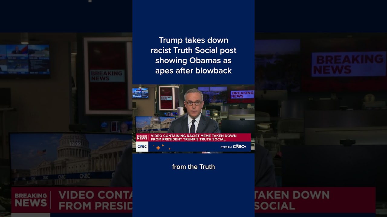 Trump takes down racist Truth Social post showing Obamas as apes after blowback
