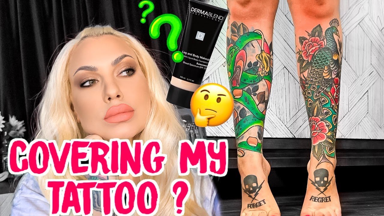 Covering my tattoo with makeup? will it work? LETS TRY! Tattoo Coverup - Tattoo Tour | Bailey Sarian