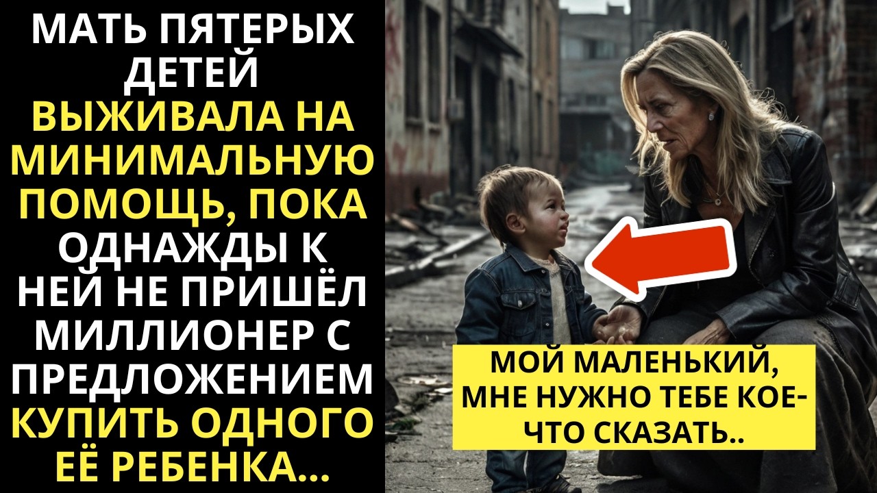 МАТЬ пятерых детей выживала на СОЦ.ПОМОЩЬ, но затем МИЛЛИОНЕР захотел КУПИТЬ одного из её детей и..