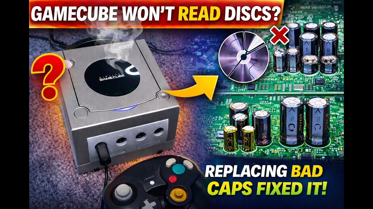 GameCube Wouldn’t Read Discs Until Restart — Replacing Bad Capacitors Fixed It