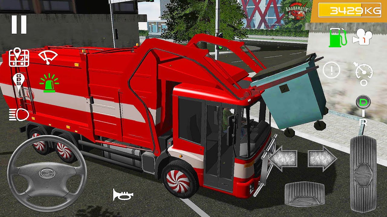 Kırmızı Çöp Kamyonu Oyunu - Trash Truck Simulator - Android Gameplay