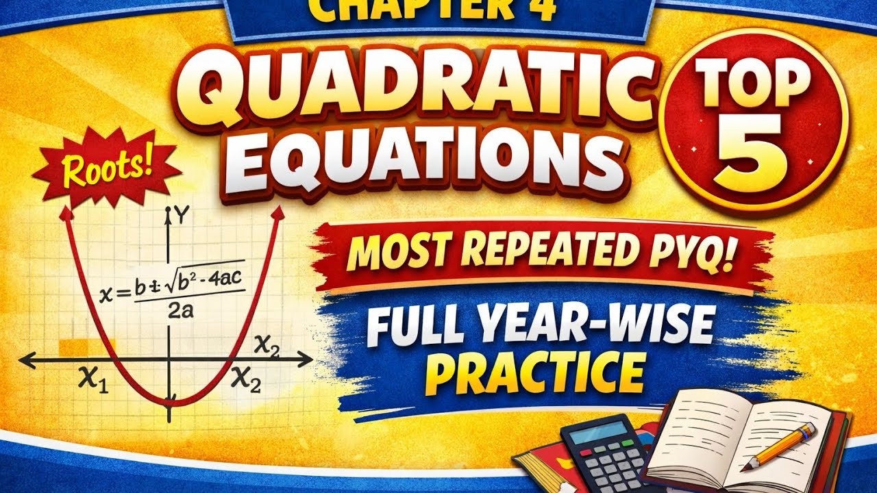 Chapter 4 Quadratic Equations | TOP 5 Most Repeated PYQ | Class 10 Maths Board Exam