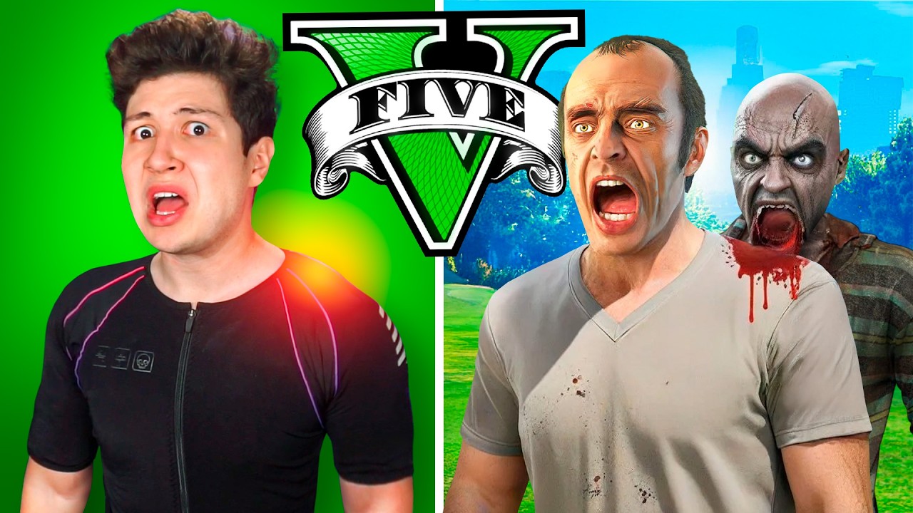 Jugué GTA 5 pero Recibo DAÑO en la VIDA REAL! 😵🔪 #2