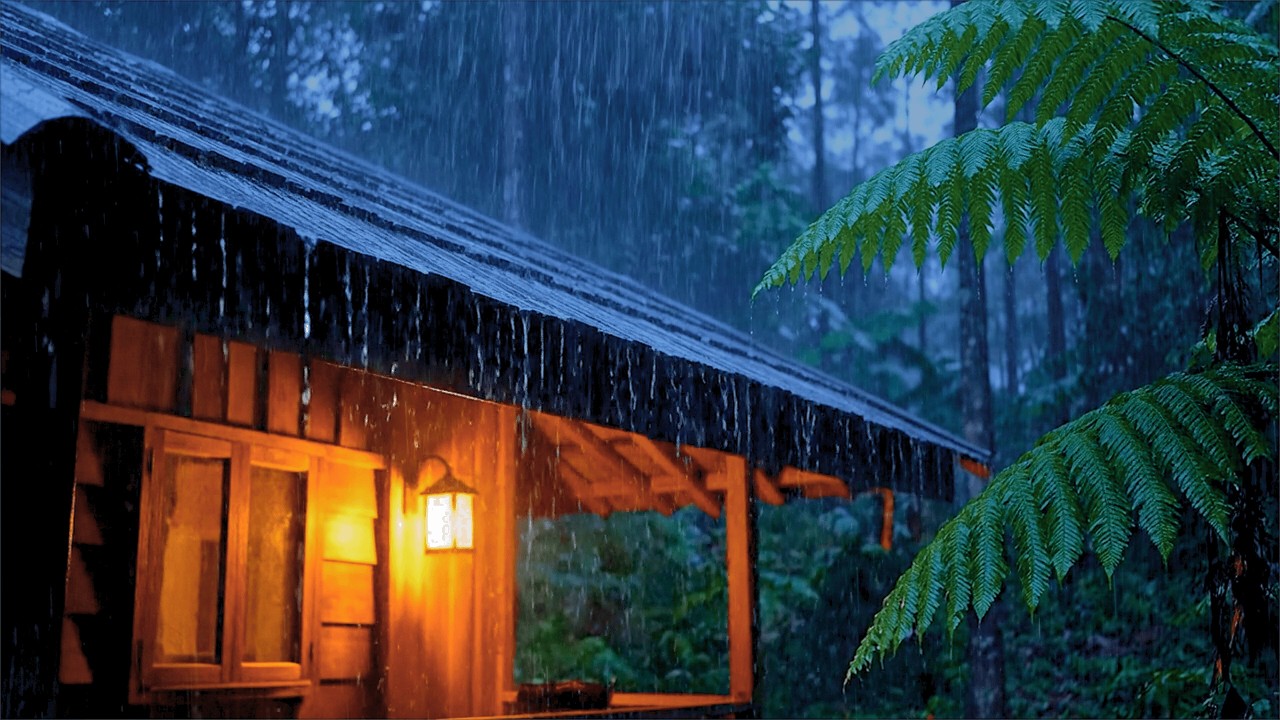 Rain Sounds for Deep Sleeping and Stress Relief | Heavy Rain and Powerful Thunder for Perfect Sleep