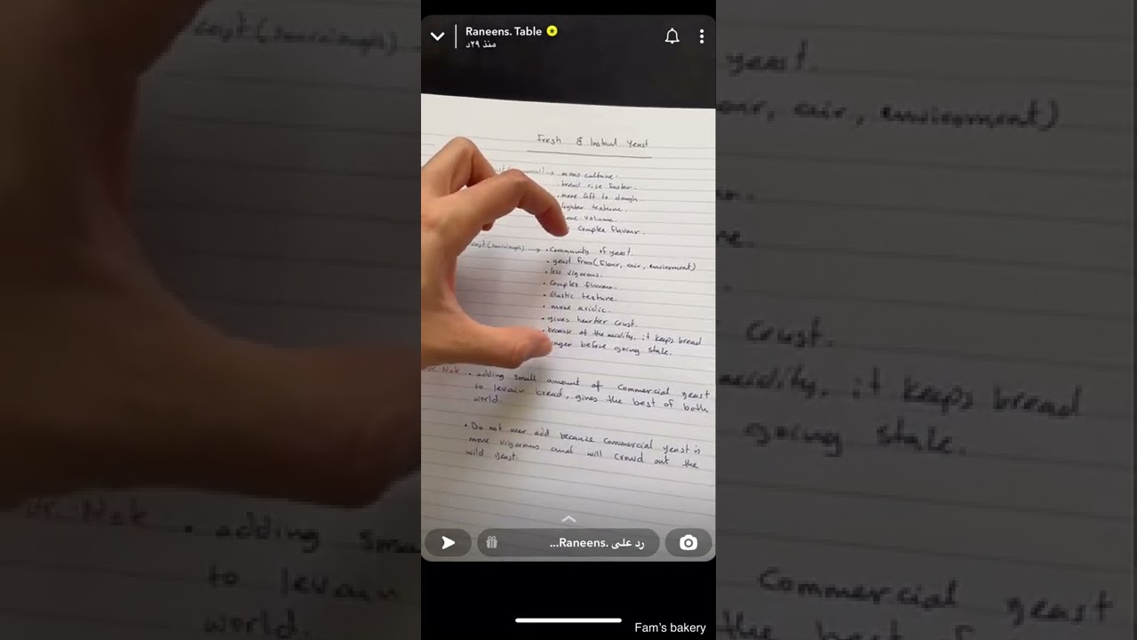 الفرق بين الخميرة الطبيعية والخميرة التجارية من سناب رنين جودة