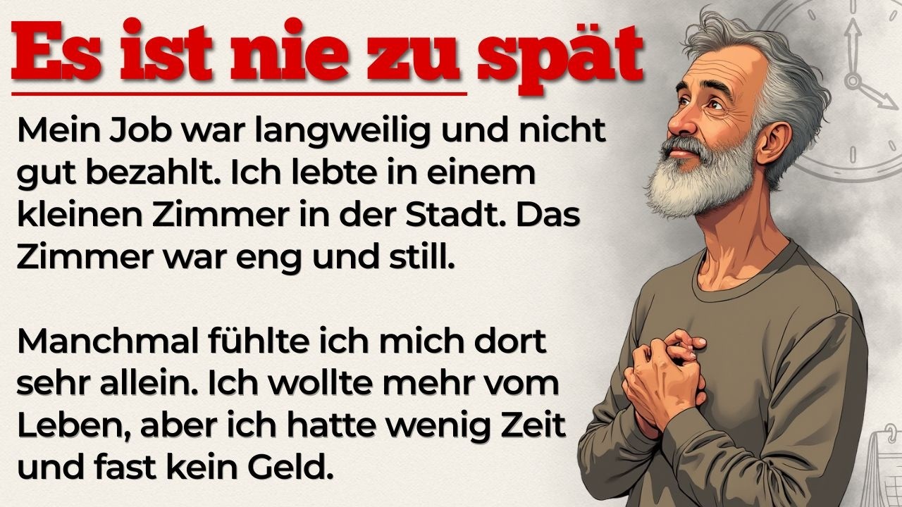 Es ist nie zu spät | Learn German with Stories | German Stories