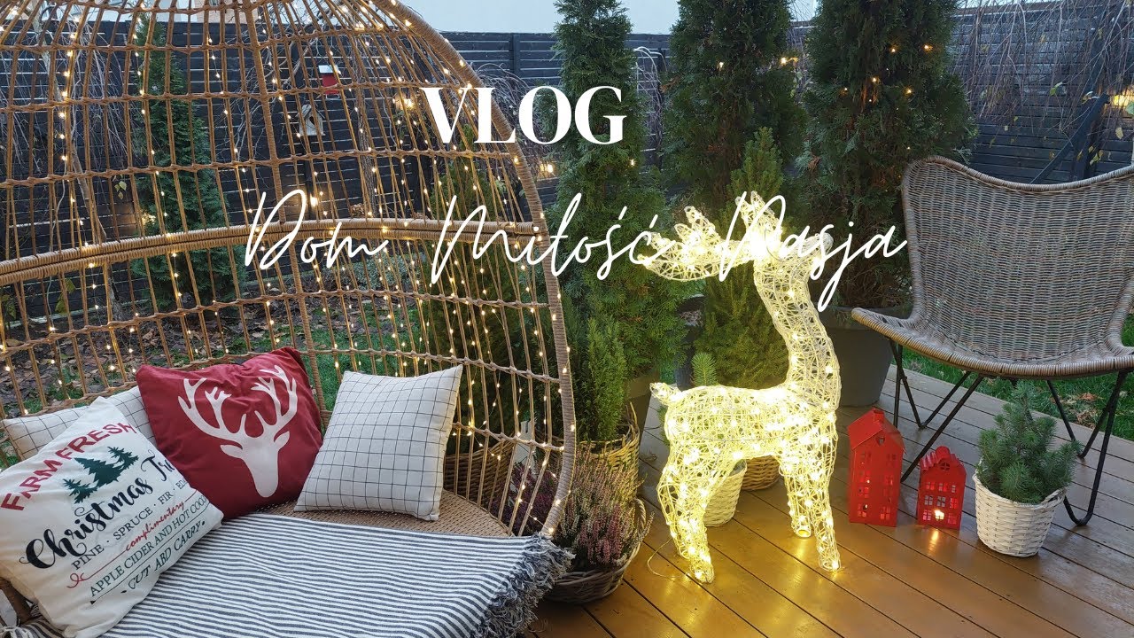 Vlogmas / Świąteczne dekoracje na tarasie :)