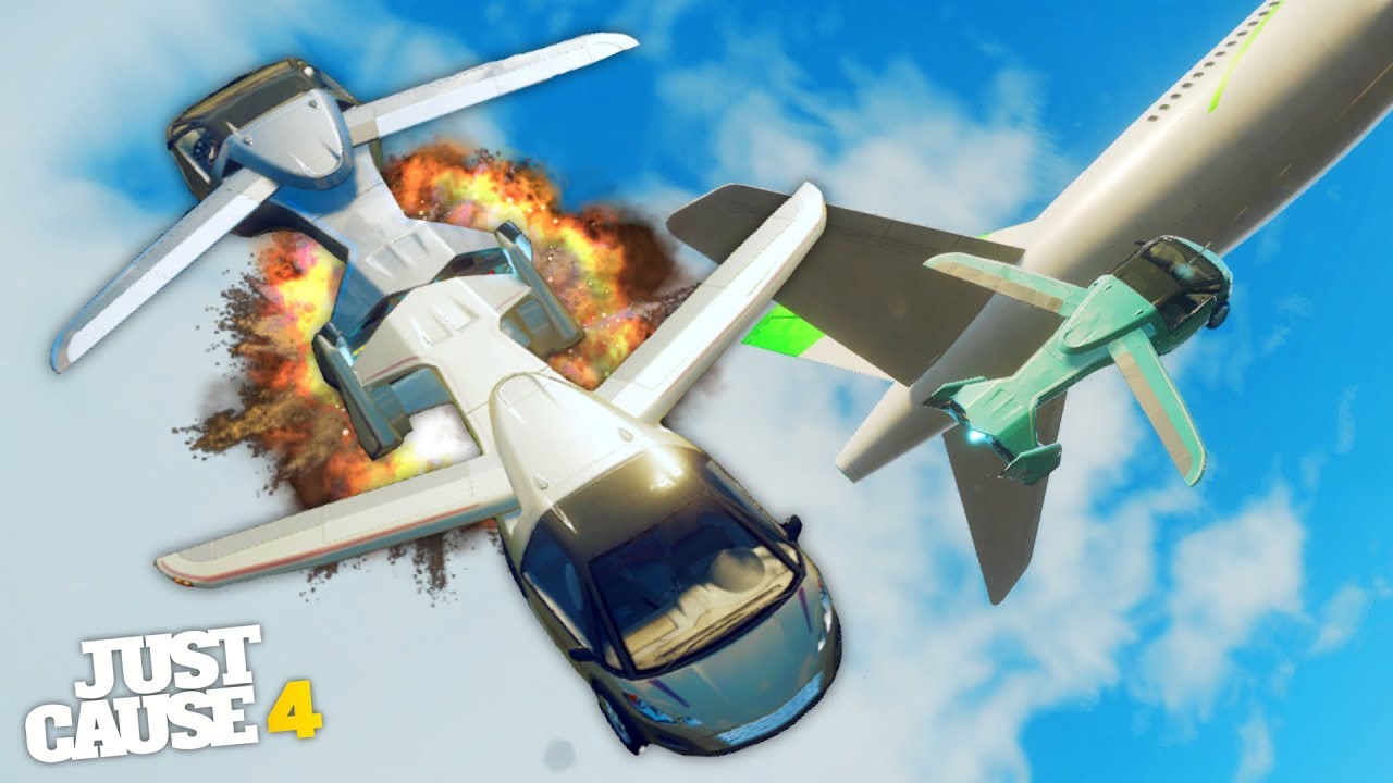 FLYING CAR STUNTS AT THE AIRPORT in Just Cause 4!