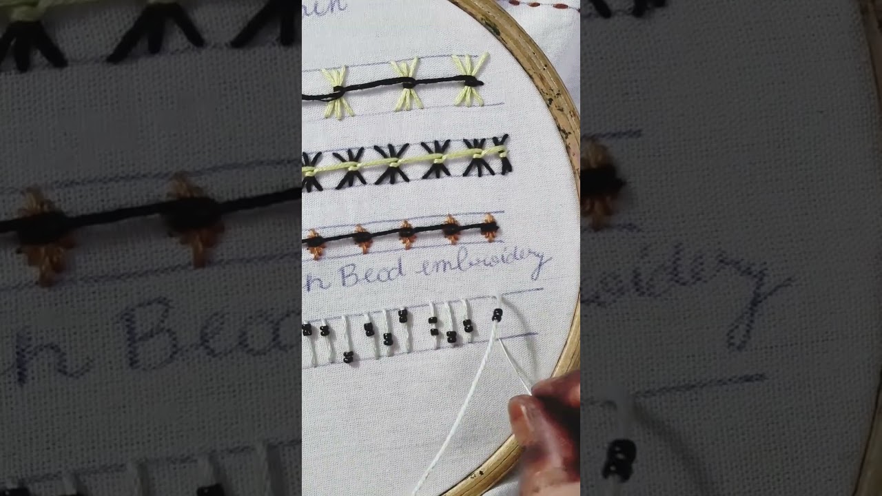 Sheaf stitch Bead embroidery, 🪡#aesthetic #embroidery #diynstitch #handmade #embroiderytechnique ✨⭐