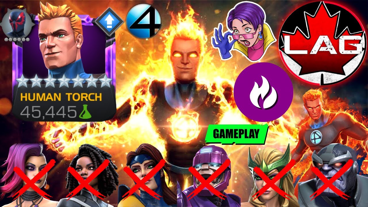 WTF 7🌟R4 HUMAN TORCH GAMEPLAY!!! HOLY FUDGE THIS IS UNREAL... Melting New Meta Defenders! Nico- MCOC