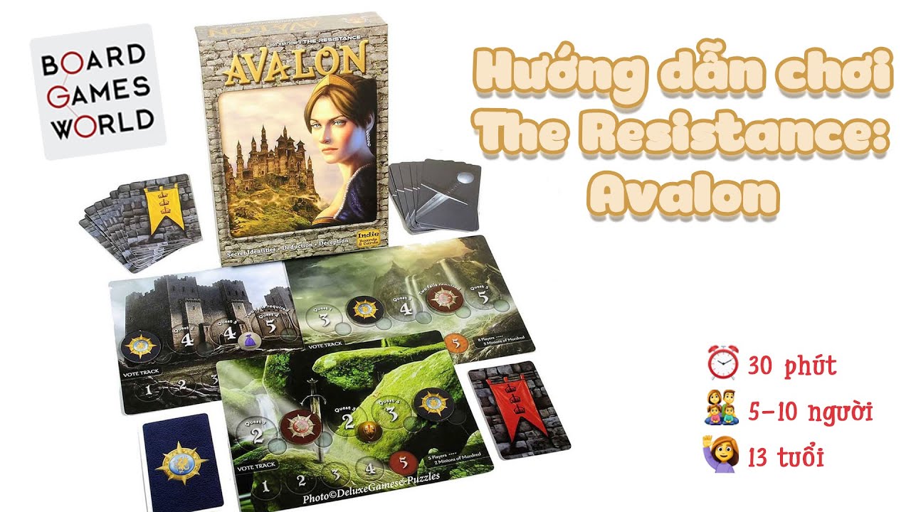 HƯỚNG DẪN BOARD GAME AVALON (CƠ BẢN + 3 MỞ RỘNG)- HIỆP SỸ THÁNH CHIẾN