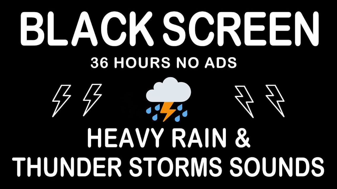 Heavy Rain and Thunder Sounds for Sleeping - Black Screen | Restful Rain in the Darkness