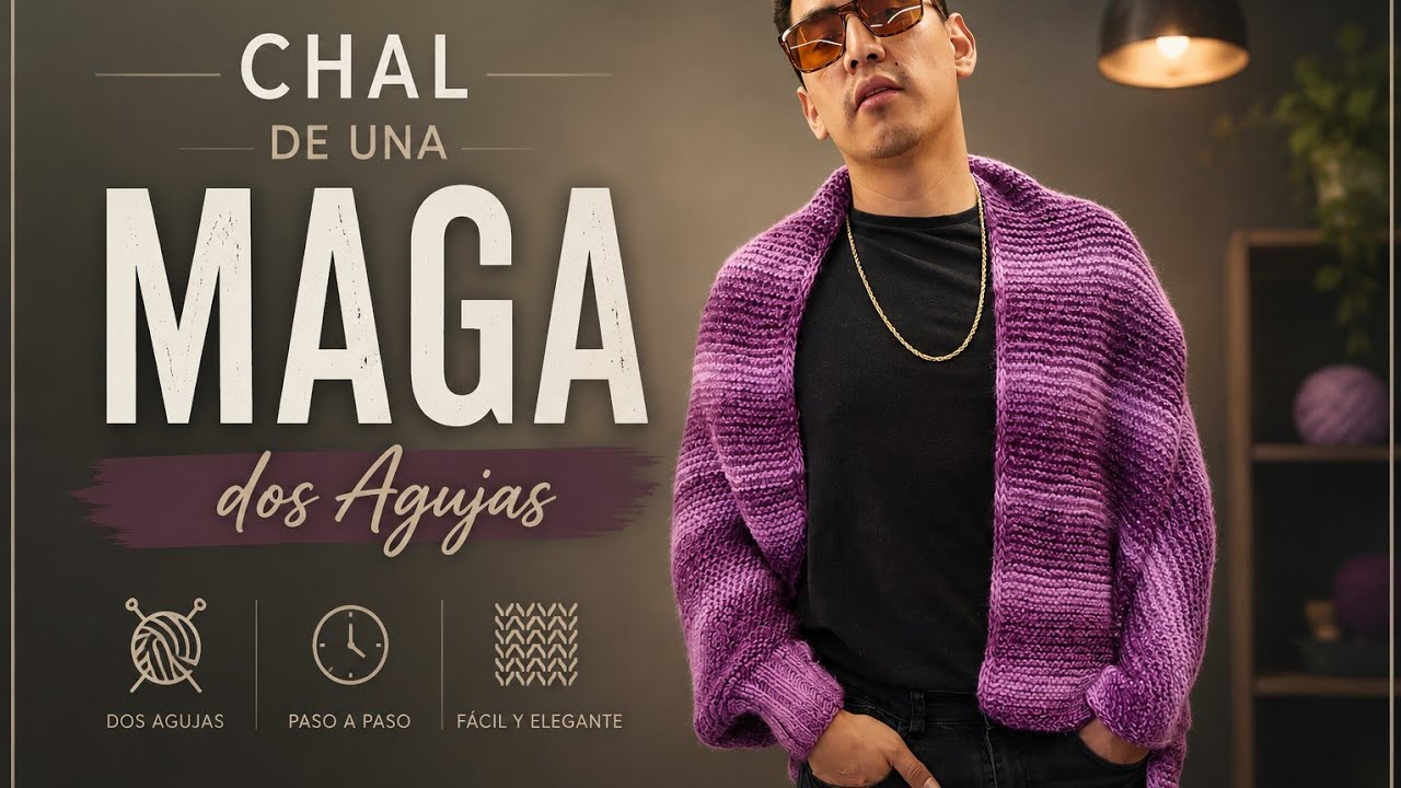 chal de manga a dos agujas/Tejiendoconleonardo
