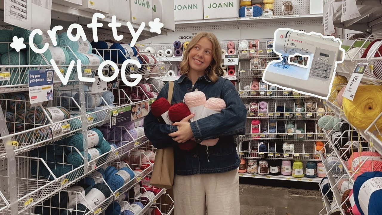 craft with me 🪡🧵  learning to sew, fabric shopping,  & new hobbies
