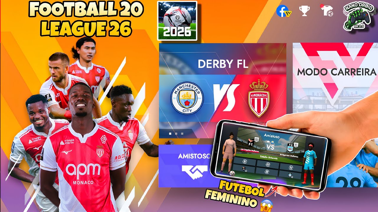 😱 FOOTBALL LEAGUE OFICIAL 2026 ORIGINAL FUTEBOL FEMININO MODO CARREIRA NOVOS GRÁFICOS LICENCIADOS🎮😱