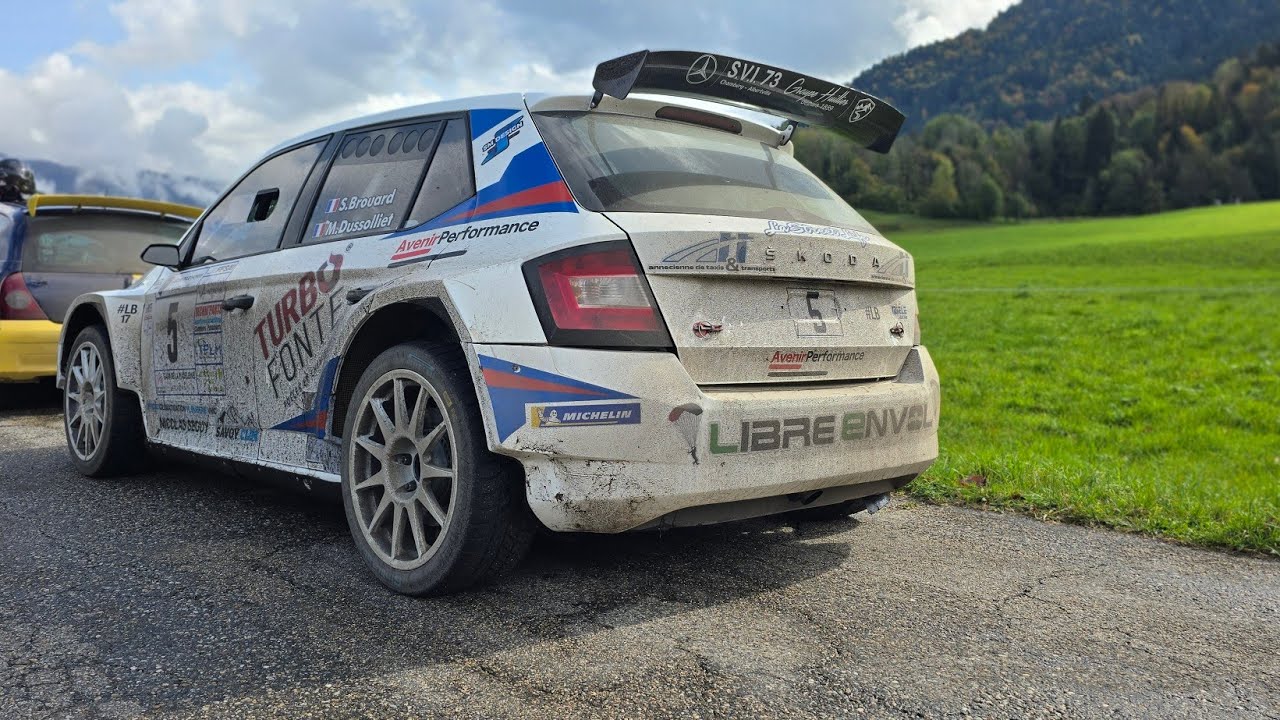 Arith ES1 embarqué Rallye des BAUGES 2024.                   SEB/MAX  SKODA FABIA Rally 2 évo