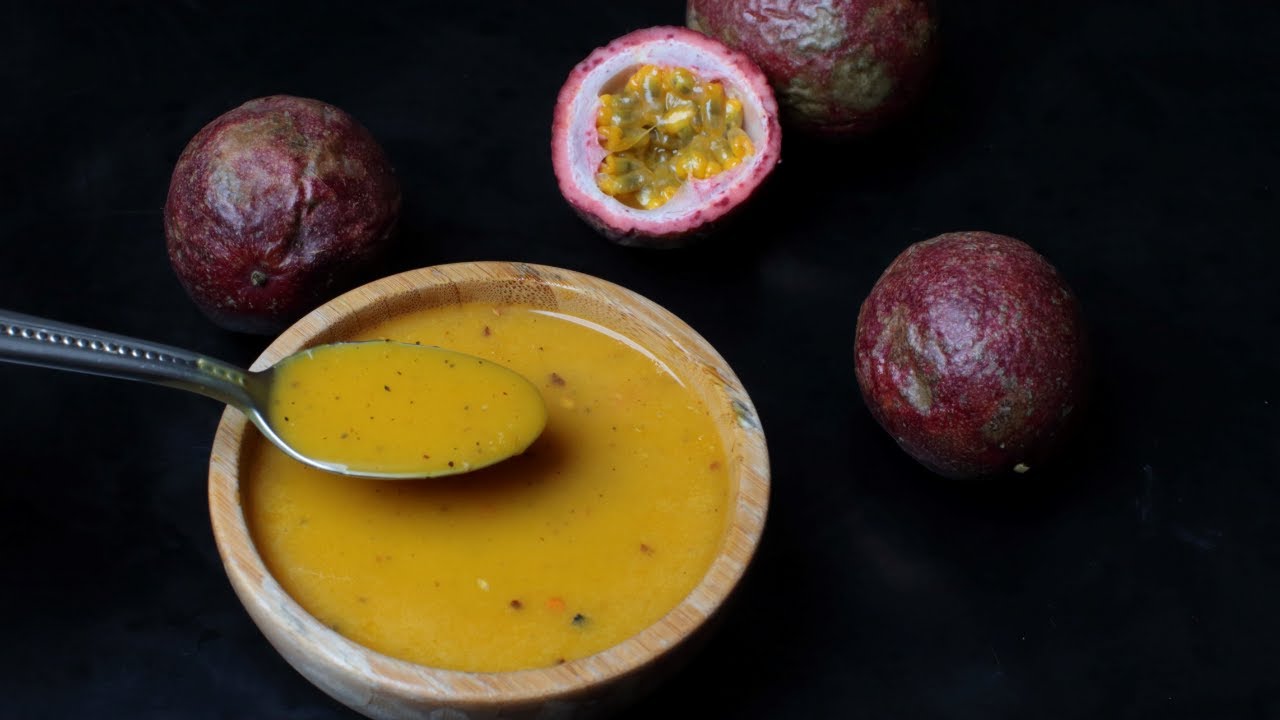 Easy passion fruit salad dressing recipe (with less oil) | Sour sweet passion fruit dressing