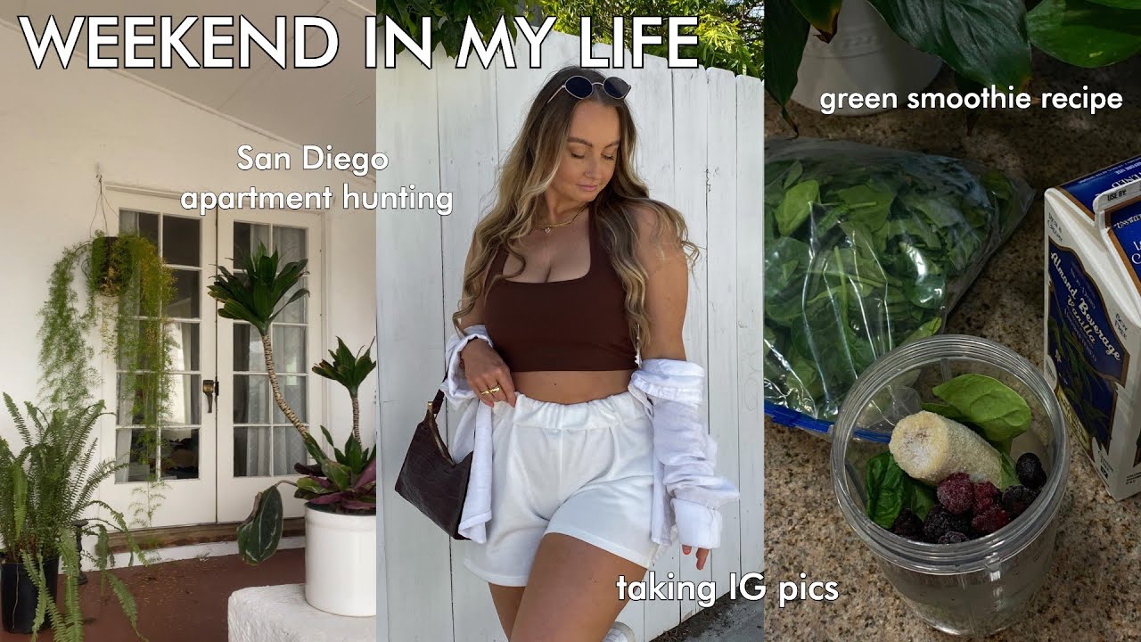 vlog: apartment hunting, influencer BTS, green smoothie recipe, + coffee date!