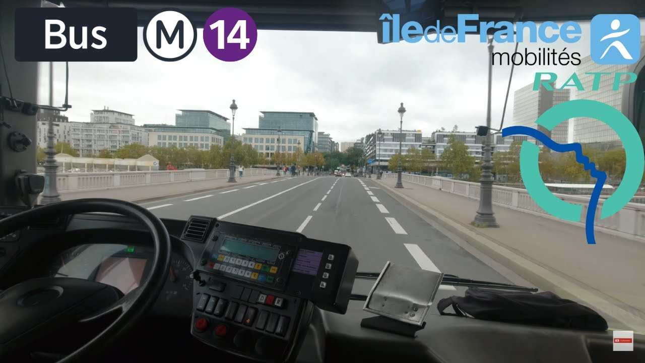 Bus Métro 14 RATP | Paris | Gare de Lyon - Métro - RER - TGV - Olympiades - 4K