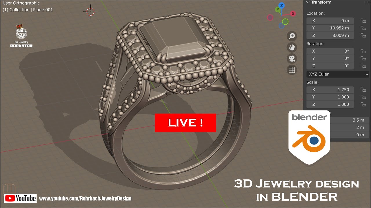 MODELING BLENDER 3D Jewelry - Diseño de joyas - Création de bijoux