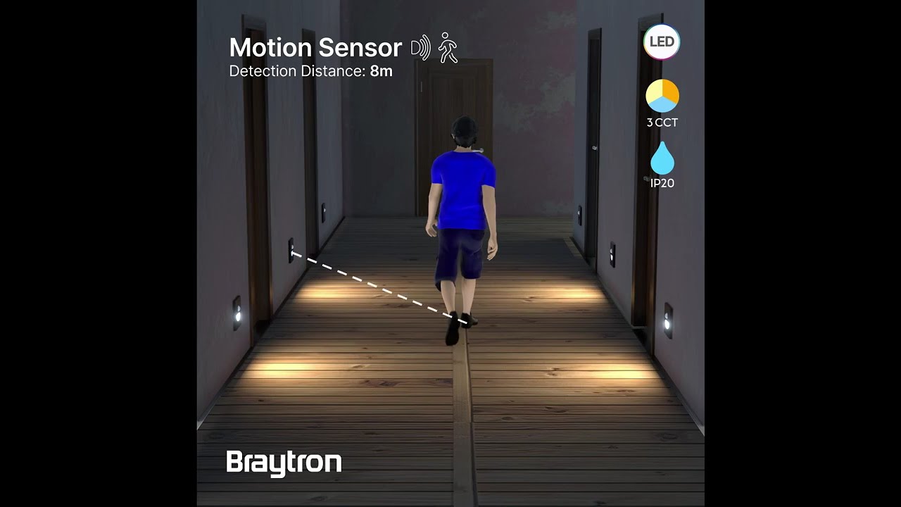 Braytron Smart Step Lights - Интелигентни LED лампи за стълби със сензор за движение