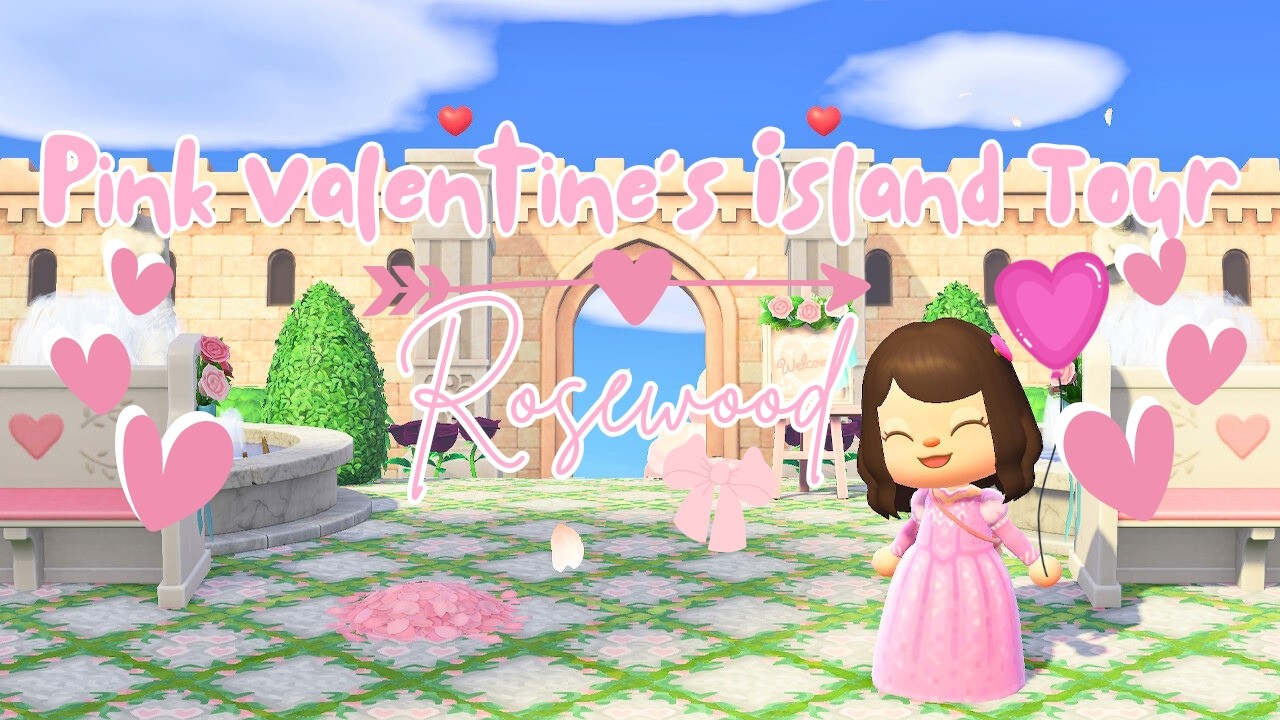 ACNH Pink Valentine's Island Tour | Rosewood