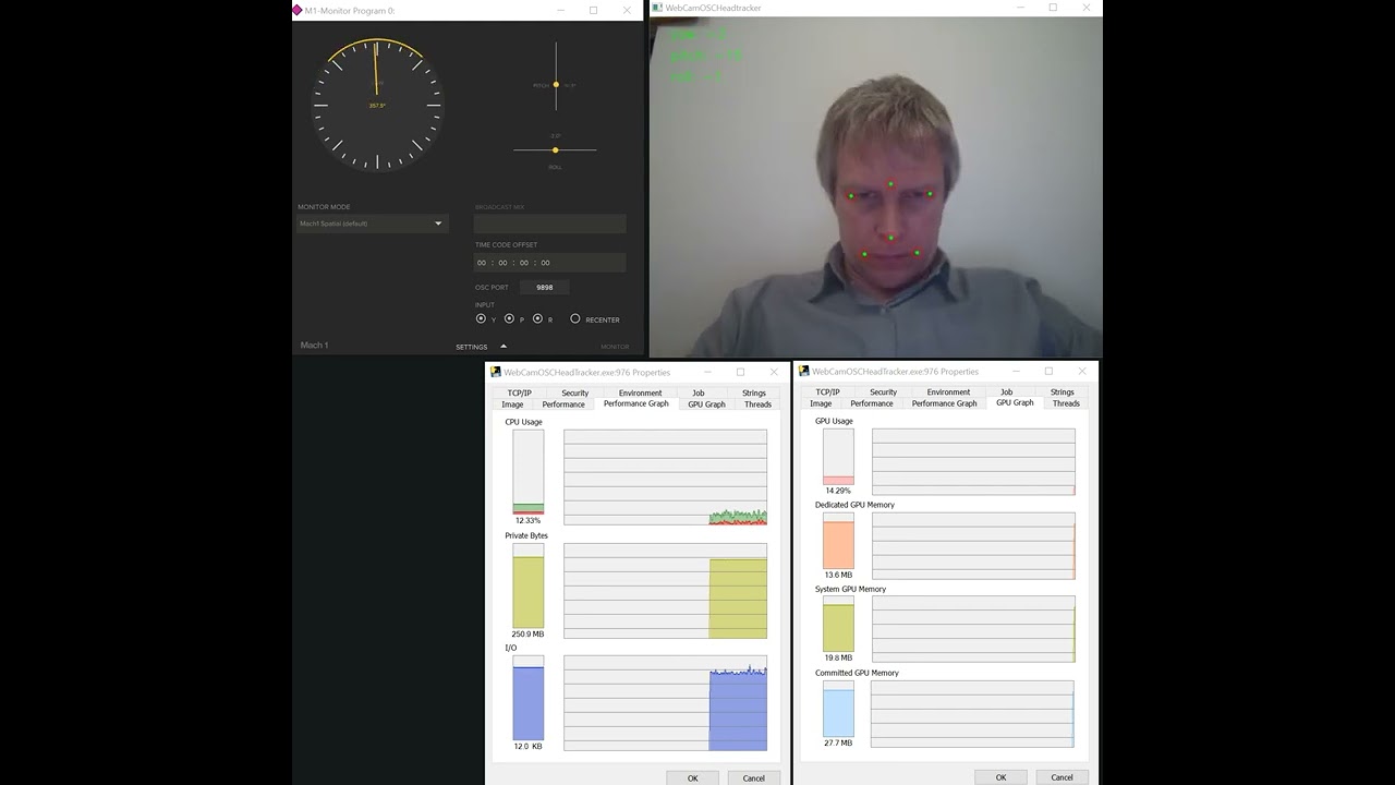 Webcam OSC Headtracker using Google Mediapipe for VST Plugins
