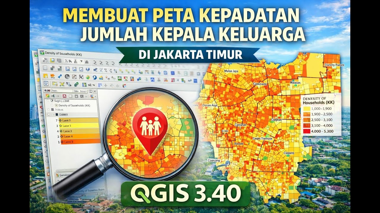 Tutorial QGIS 3.40: Membuat Peta Kepadatan Jumlah Kepala Keluarga di Jakarta Timur