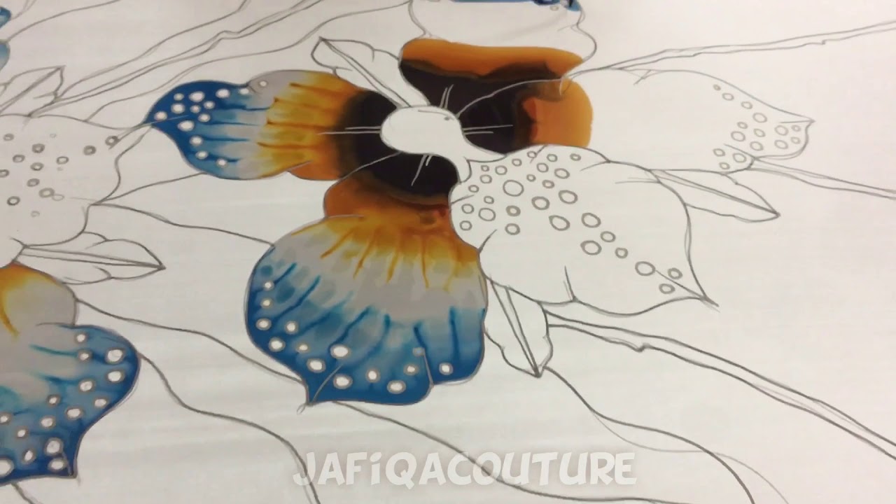 Langkawi Batik painting & canting for Silk Pareo by Jafiqa Couture