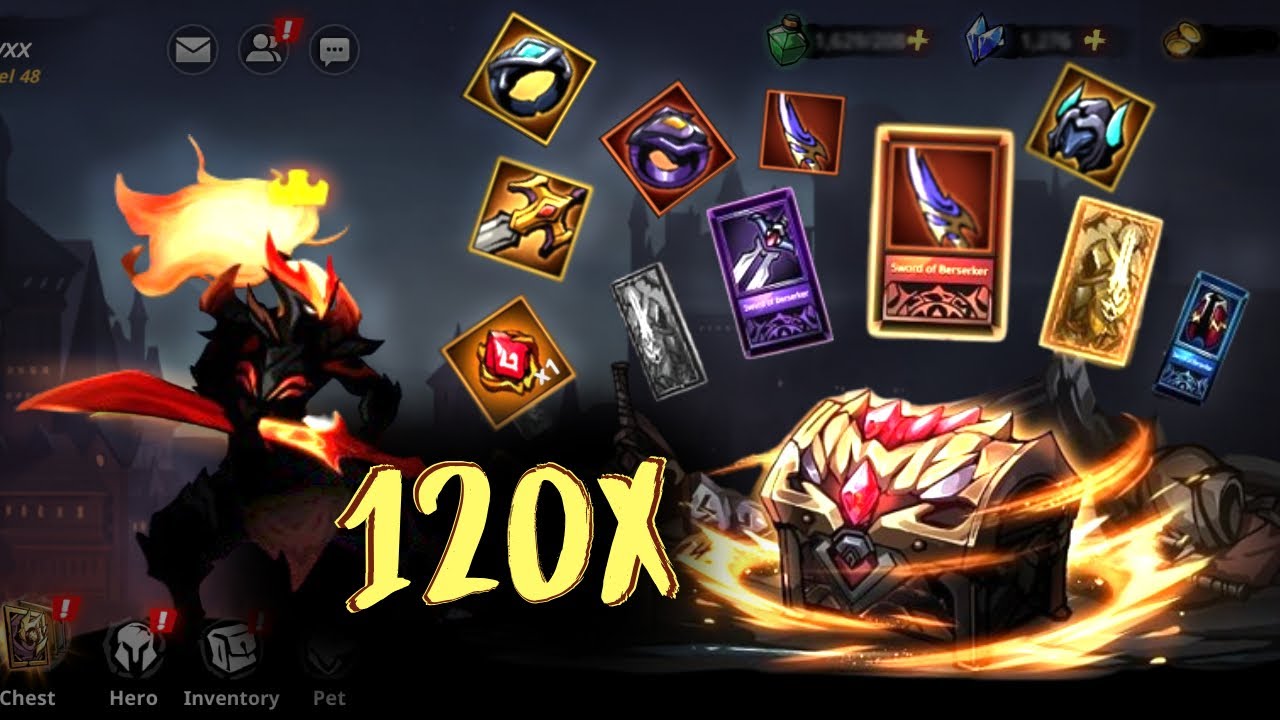 Shadow Knight | Opening 120 Chest + Upgrading Kazetsu 🤩
