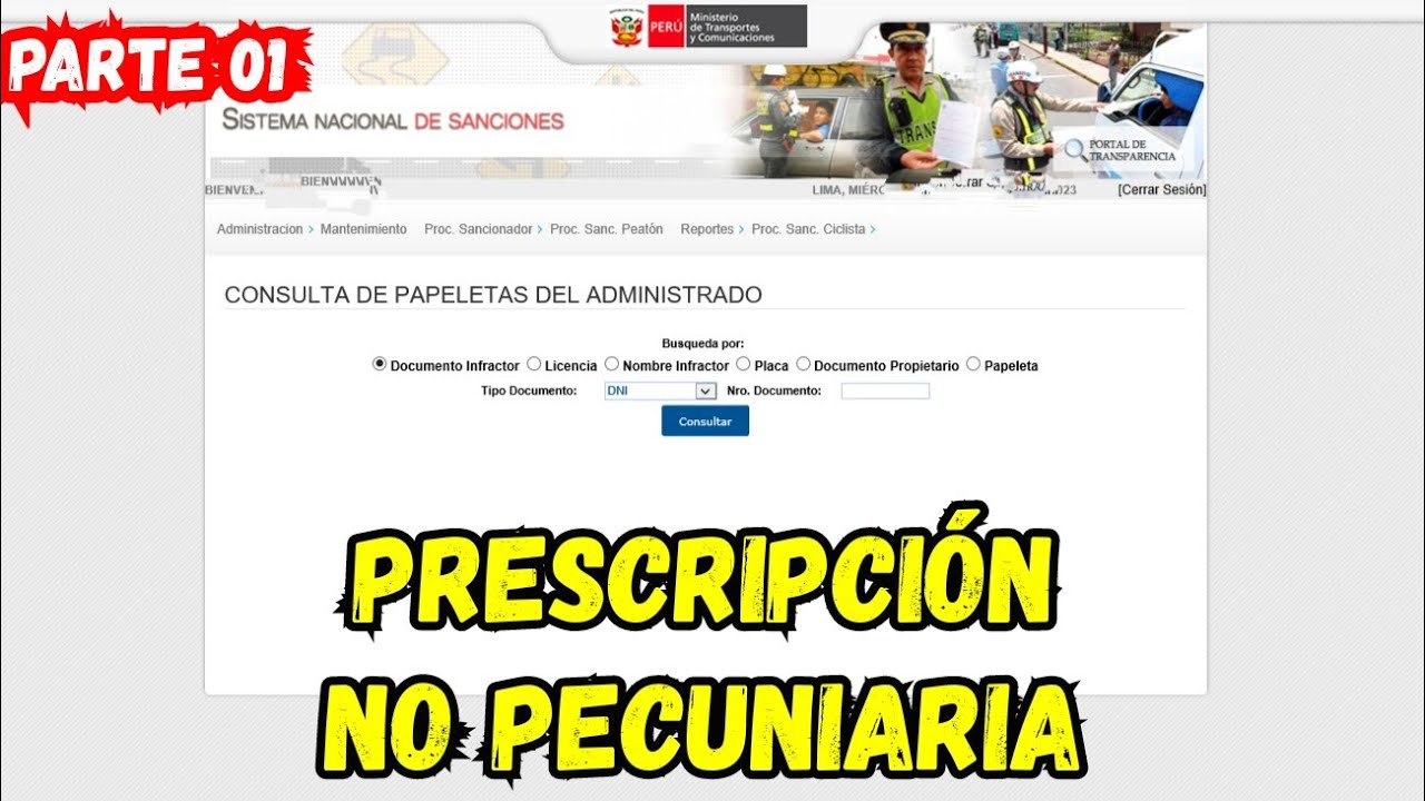 Sistema Nacional de Sanciónes - RNS  [ Prescripción No Pecuniaria ] Licencia Retenida