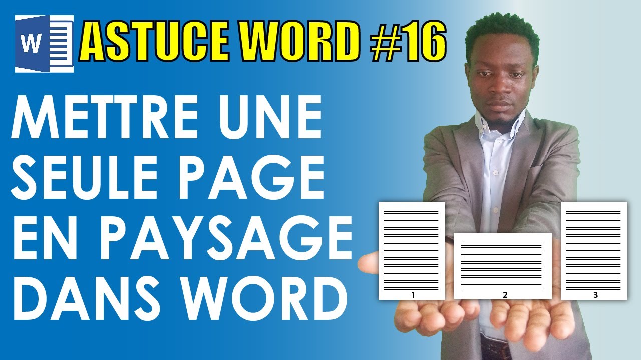 Comment modifier l'orientation d'une seule page dans un document Word ?
