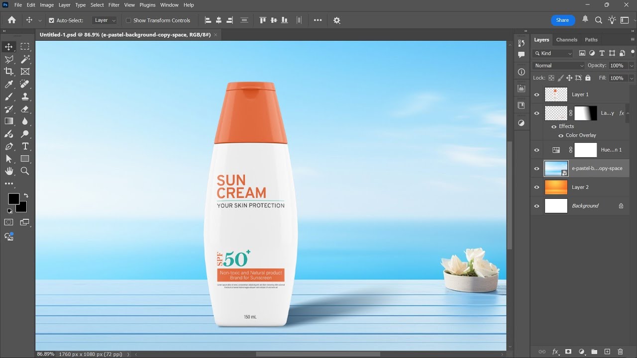 สอนกราฟฟิก ep_88 - การสร้างเงาทอดยาว ด้วยโปรแกรม Adobe Photoshop CC