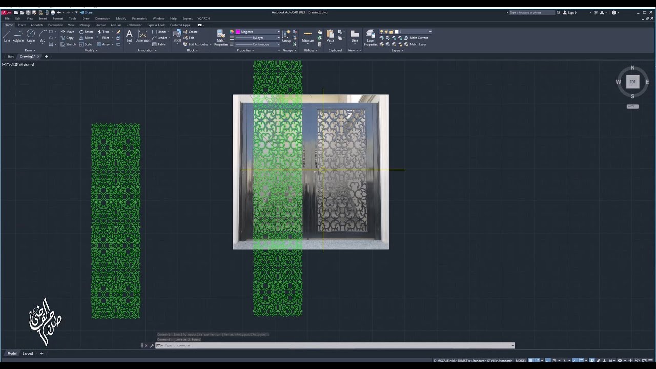 شرح رسم صوره2 بسرعة جداً بأدة Arc على برنامج الأتوكاد #AutoCAD 2023