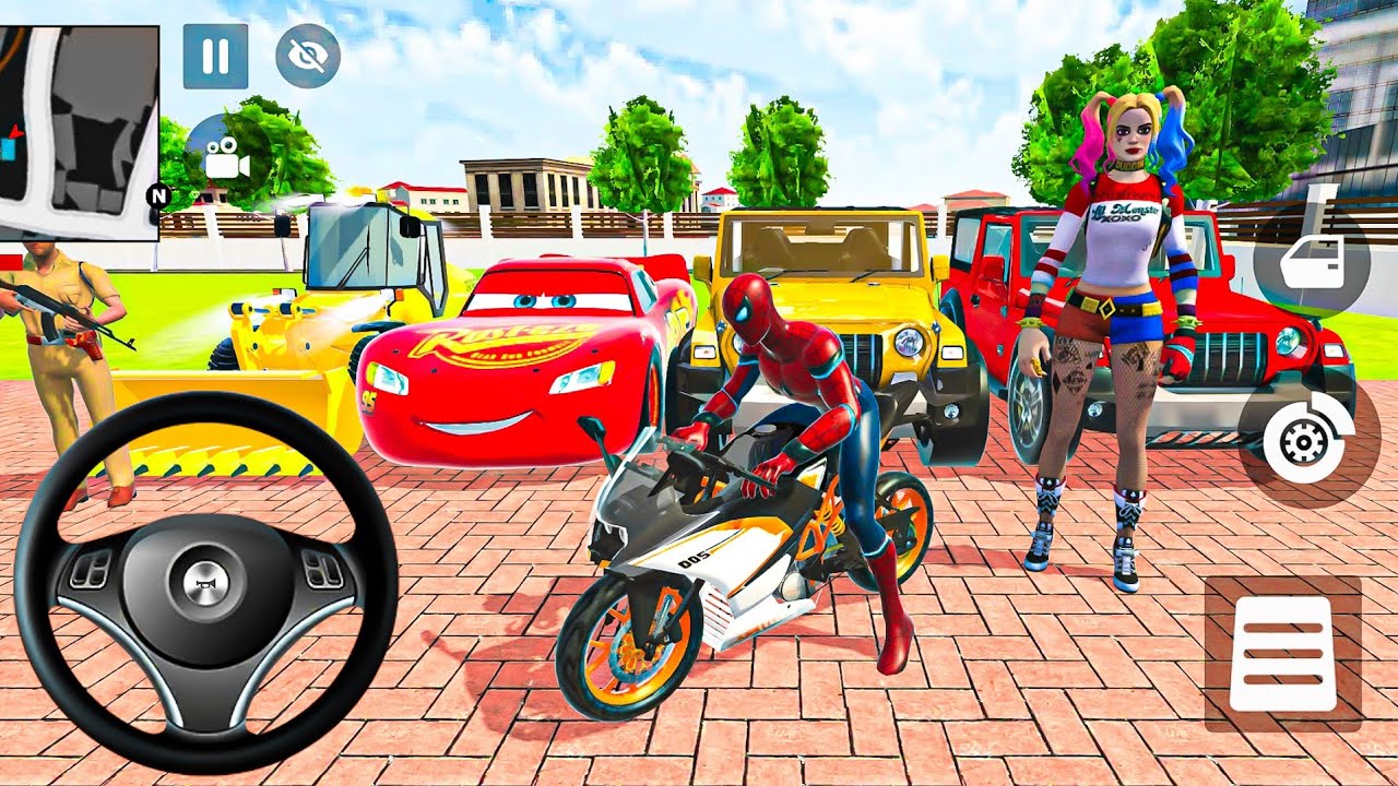 🐝 Indian Thift Auto Android Game 🌿 SuperMan & Spiderman Game😍G- Wagon & McQueen Car & Bike Showroom