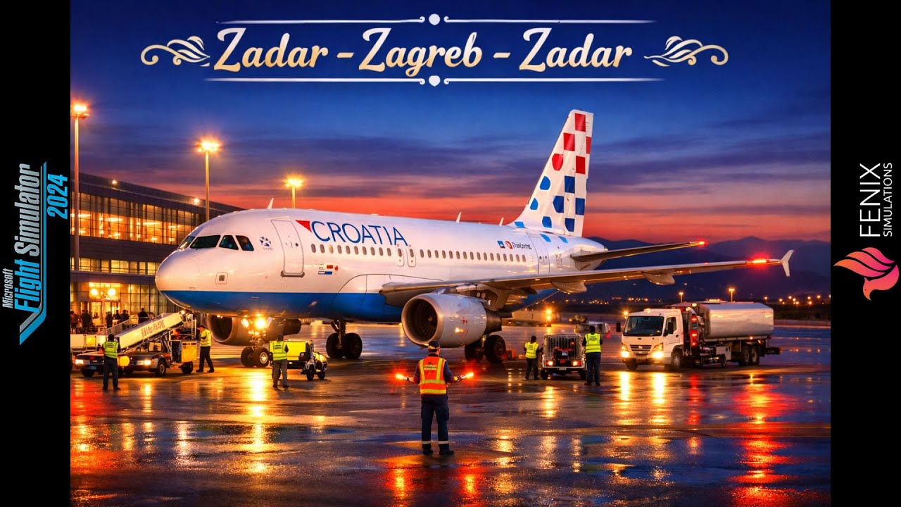 ✈️ Večernji Croatia Airlines let: Zadar – Zagreb – Zadar / Airbus A319 | MSFS 2024 ✈️