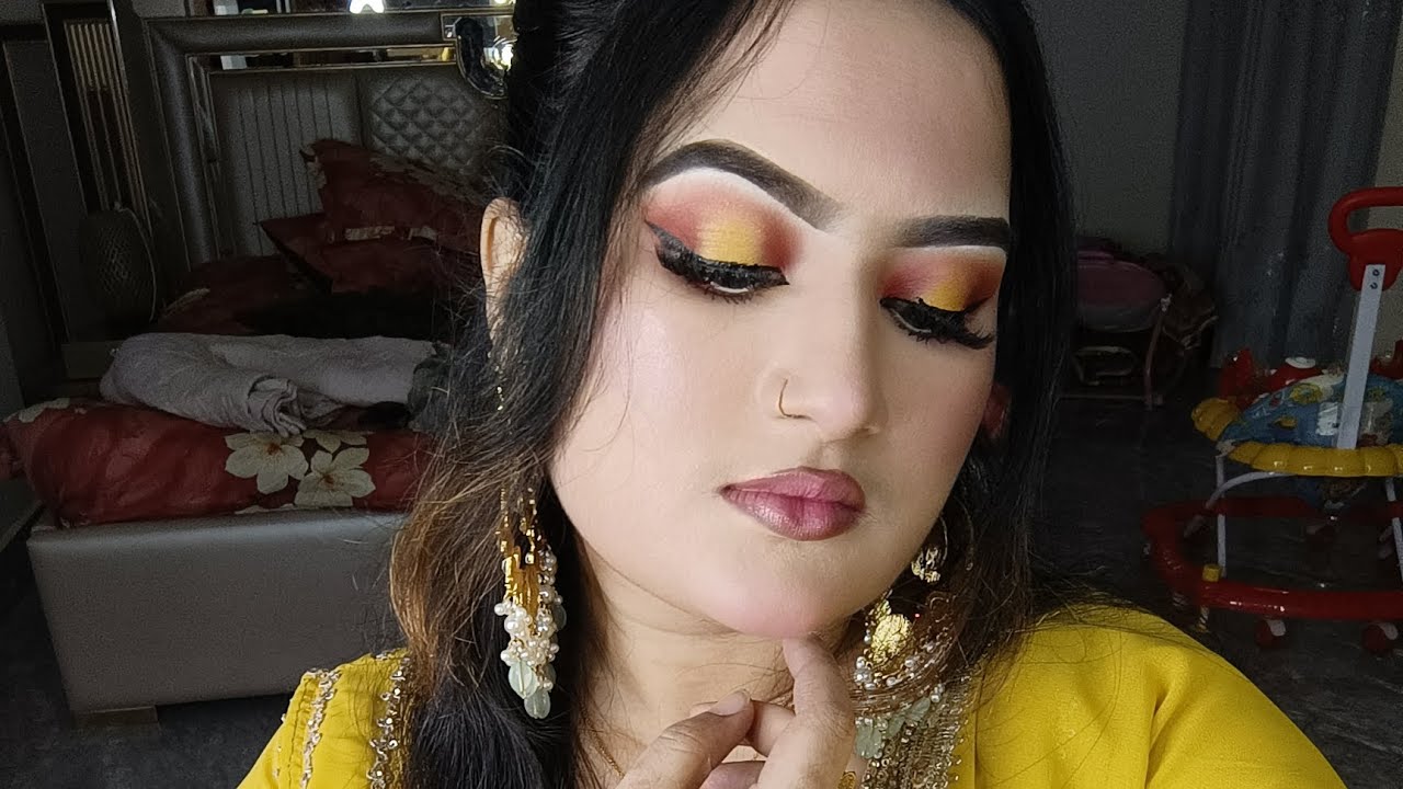 বাসন্তী, হলুদ, কাঁঠালিয়া কালার ড্রেসের সাথে ঈদ স্পেশাল মেকআপ টিউটোরিয়াল 💔‼️
