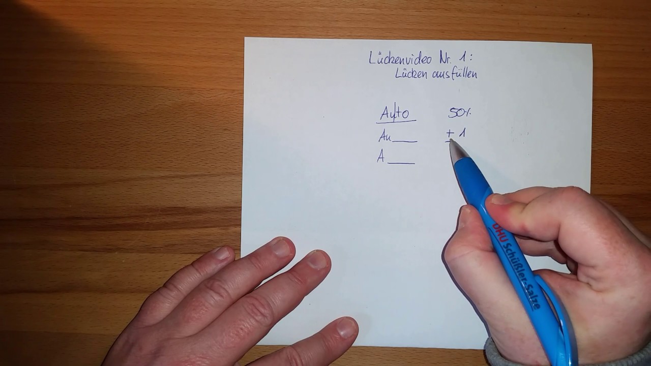 Lückenvideo Nr. 1: Lücken ausfüllen