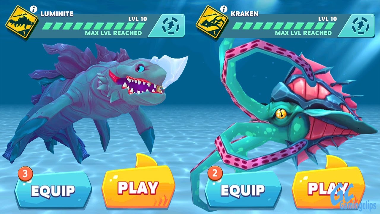 LUMINITE vs KRAKEN in Hungry Shark Evolution