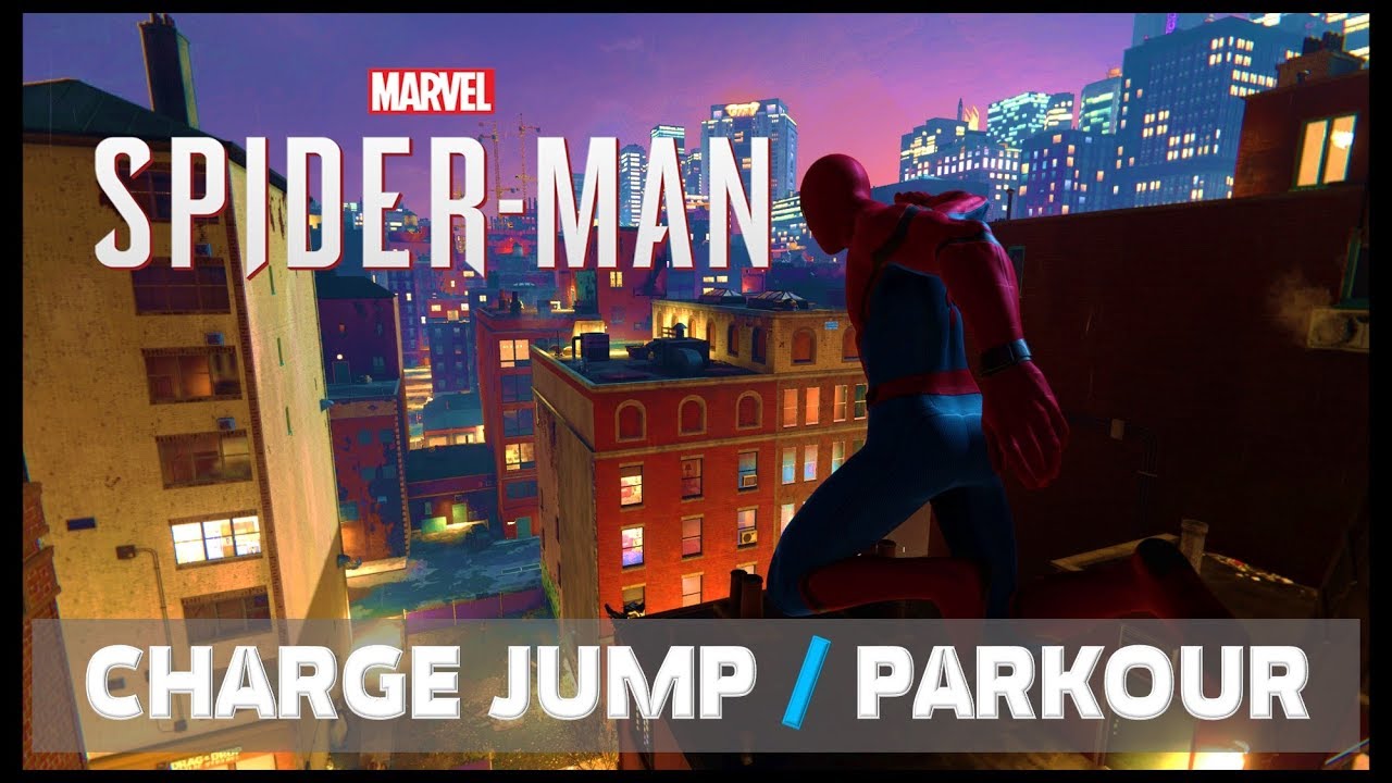 Marvel's Spider-Man (PS4) - Charge Jump / Parkour Rooftop Gameplay