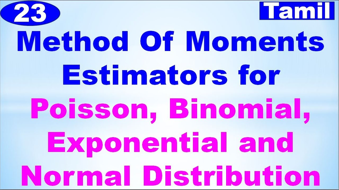 MA3391|Unit3|Method Of Moments Estimators for Poisson, Binomial, Exponential and Normal Distribution