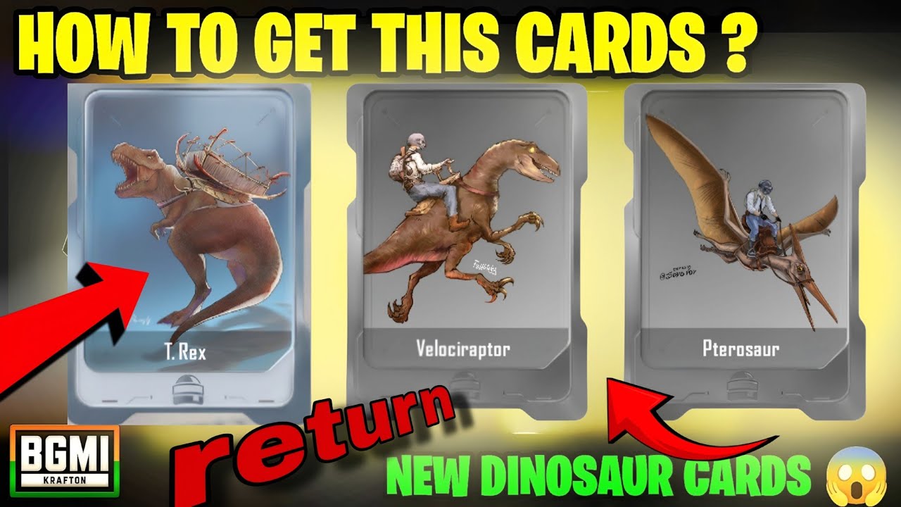 How To Get Dinosaur Card In Bgmi | Bgmi Card Collection Event | Bgmi New Dinosaur Card |T-RAX return