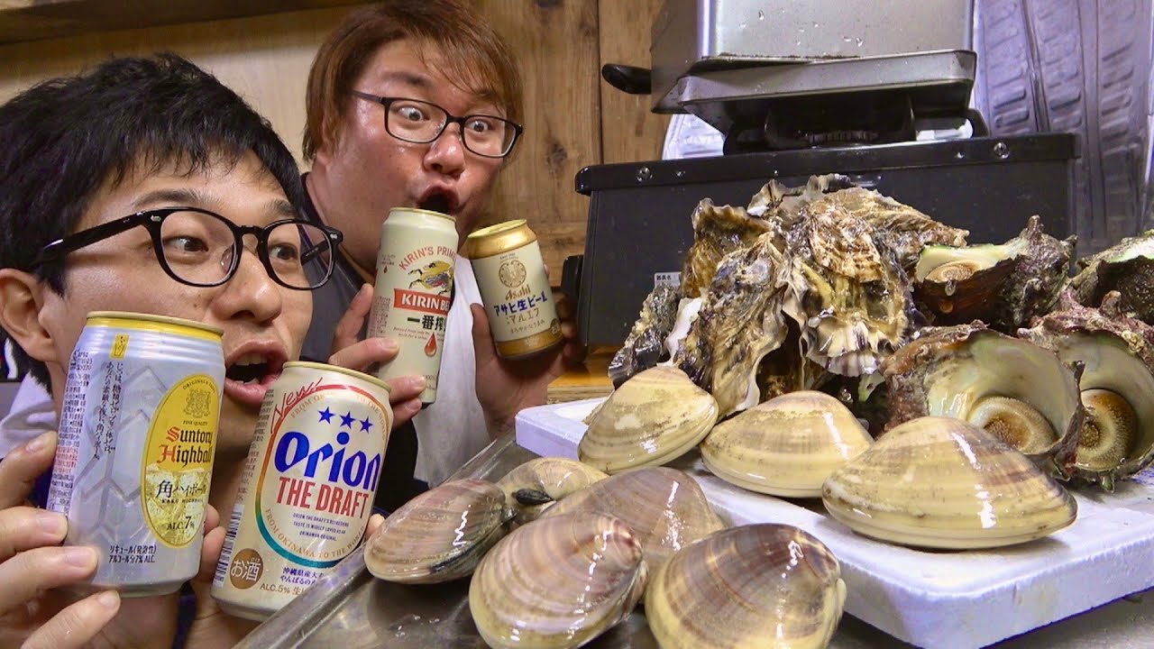 お庭大人BBQ！豊前海一粒かき、九十九里産巨大ハマグリ、サザエ！