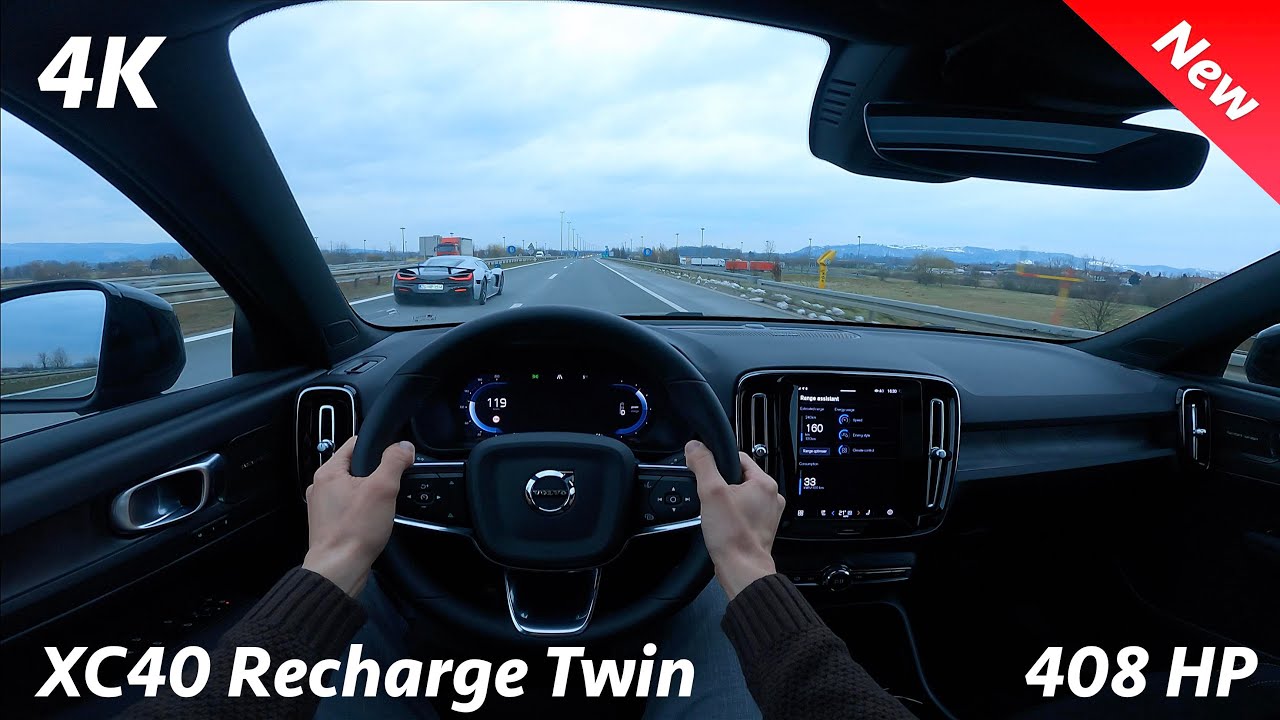 Volvo XC40 Recharge Twin 2023 - POV Test drive in 4K (Twin Motor, 408 HP), 0-100