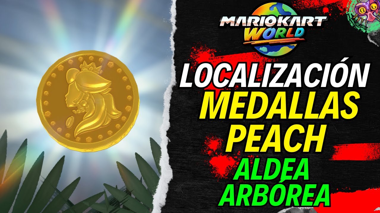 LOCALIZACIÓN MEDALLAS DE PEACH en ALDEA ARBÓREA | GUÍA 100% | 💯Mario Kart World🏆