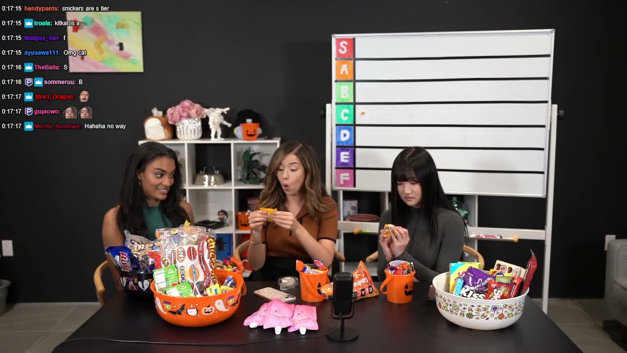 [Archived VoD] 10/26/21 | Pokimane | HALLOWEEN CANDY TIER LIST FT. ARIA & SYD